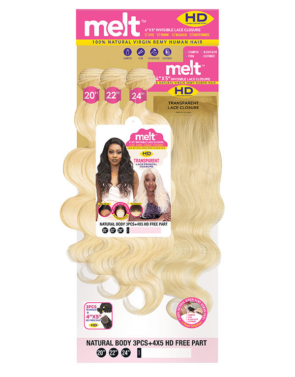 JANET COLLECTION 13X5' Ear-To- Ear Invisible Lace Frontal Brazilian Body Wave Bundle-3PCS 16 18 20