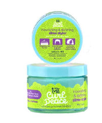 Thumbnail for A container of JUST FOR ME CURL PEACE SLIME STYLER with its lid on, showing a bright turquoise color and label with product details.