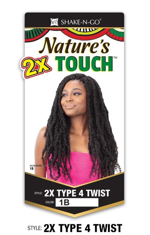 SHAKE N GO FREETRESS EQUAL 2X TYPE 4 TWIST NATURE'S TOUCH, BOX VIEW