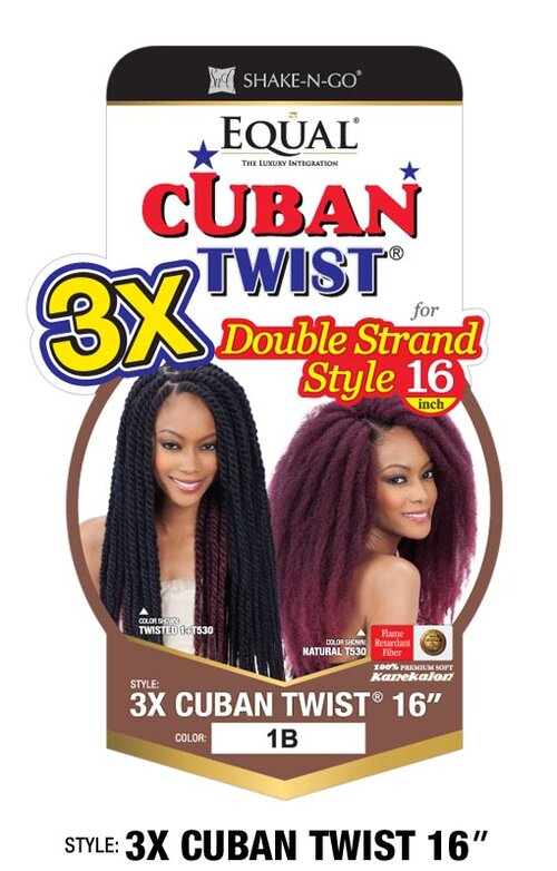 SHAKE N GO FREETRESS EQUAL 3X CUBAN TWIST 24", BOX VIEW