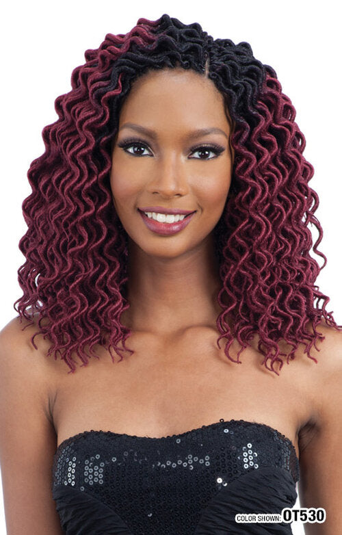 SHAKE N GO FREETRESS EQUAL CURLY FAUX LOC (S) 8.5", FRONT VIEW