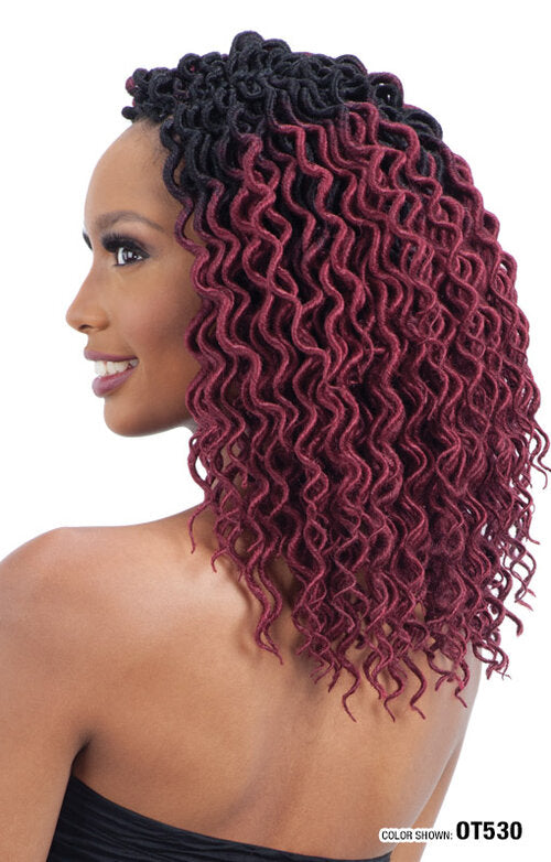 SHAKE N GO FREETRESS EQUAL CURLY FAUX LOC (S) 8.5", SIDE VIEW