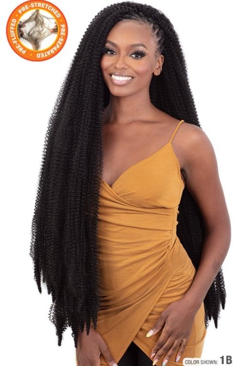 SHAKE N GO FREETRESS EQUAL 3X PRE-FLUFFED POPPIN' TWIST 28", FRONT VIEW