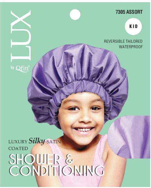 QFITT LUX KIDS LUXURY SILKY SATIN COATED SHOWER & CONDITIONING - SOLID