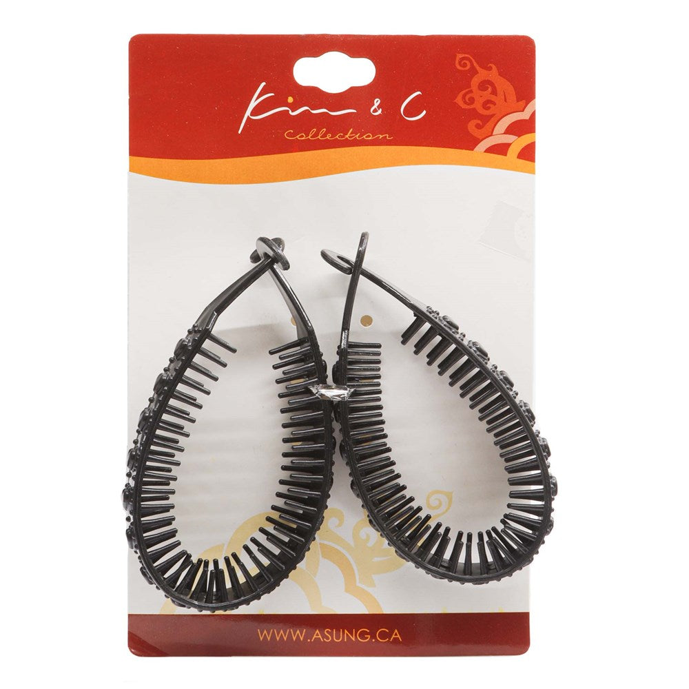 KIM & C 2pcs Flexible Comb Hair Clips, sareya beauty supply store in calgary