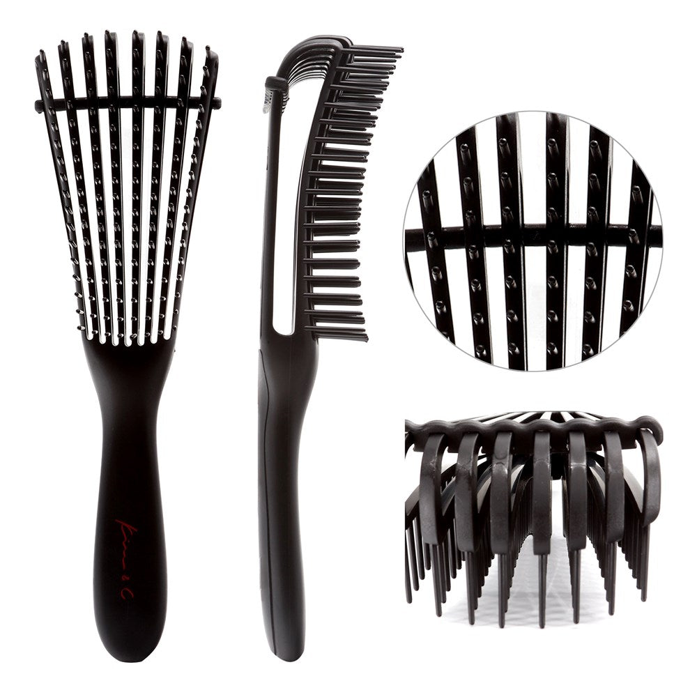 KIM & C 8 Row Vented Detangling Brush, Sareya Beauty Supply, Hair Brush 