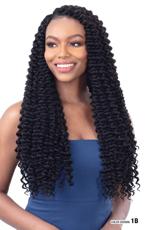 SHAKE N GO FREETRESS CROCHET BRAIDS 3X JOYFULL CURL 20", FRONT VIEW