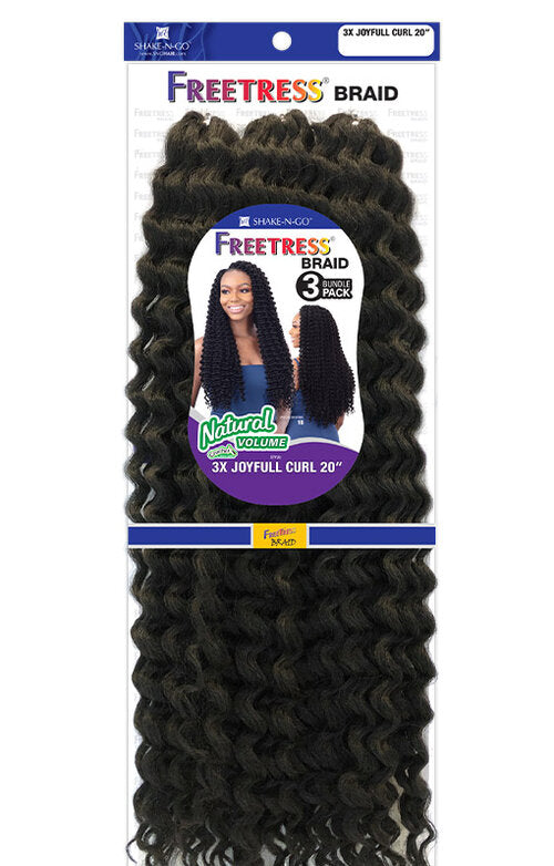 SHAKE N GO FREETRESS CROCHET BRAIDS 3X JOYFULL CURL 20", BOX VIEW