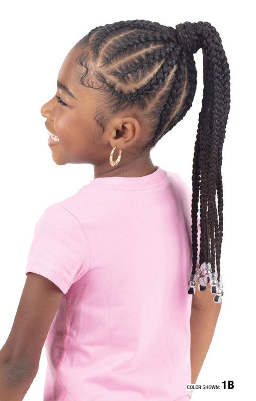 SHAKE N  GO FREETRESS EQUAL KIDS 3X PRE-STRETCHED BRAIDS 14", SIDE VIEW