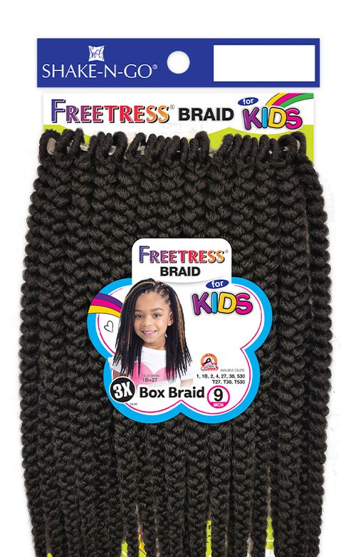 SHAKE N GO FREETRESS EQUAL 3X KIDS-BOX BRAID 9", PACK VIEW