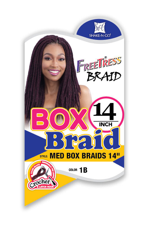 SHAKE N GO FREETRESS CROCHET MEDIUM BOX BRAID 14", PACK