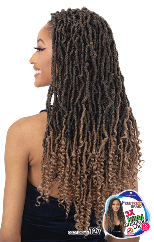 SHAKE N GO FREETRESS EQUAL 3X NIKKI GORGEOUS LOC 18", SIDE VIEW