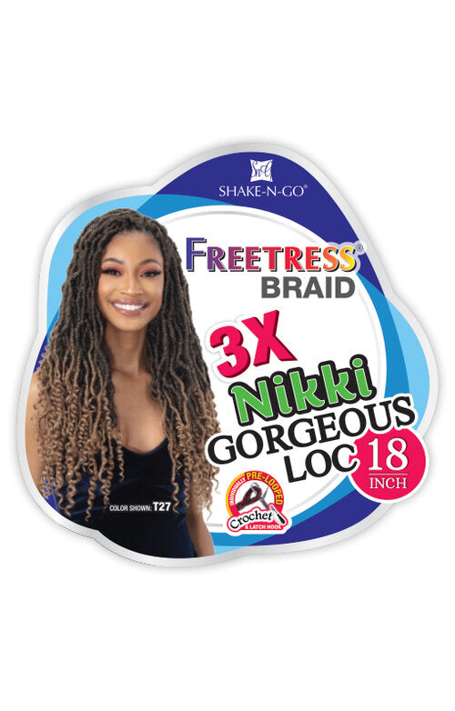 SHAKE N GO FREETRESS EQUAL 3X NIKKI GORGEOUS LOC 18", BOX VIEW