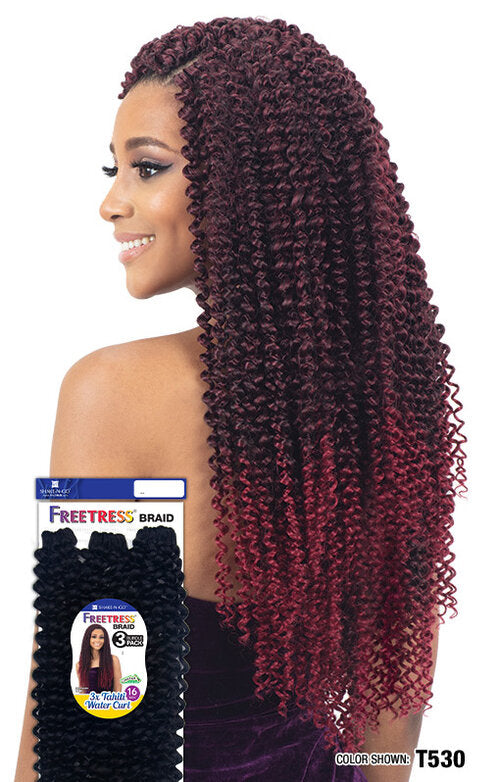 SHAKE N GO FREETRESS 3X TAHITI WATER CURL 16", SIDE VIEW