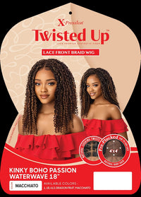 Thumbnail for OUTRE X-PRESSION TWISTED UP BRAIDED LACE FRONT WIG 4X4 KINKY BOHO PASSION WATER WAVE 18