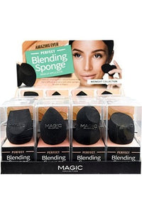 Thumbnail for Packaging of Magic Blending Sponges with individual black sponges visible through clear plastic windows. The packaging is labeled with the product name and has a model demonstrating its use.