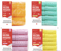 Thumbnail for Packaging of magnetic rollers in various colors with red labels.