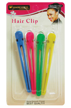 MAGIC GOLD  4pc Hair Clips Plastic / Aluminum, sareya Beauty supply store in Calgary Alberta Canada
