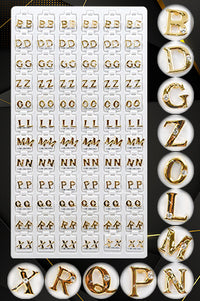 Thumbnail for A collection of gold earrings, each featuring a letter of the alphabet, displayed in a grid format.