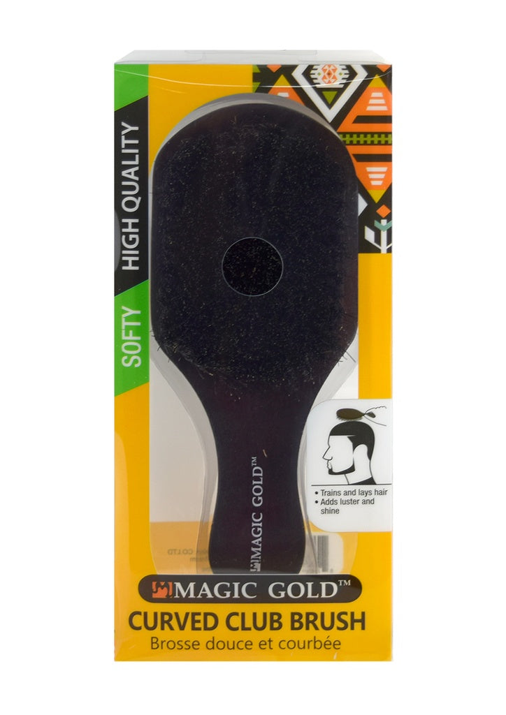 Magic Gold curved club brush packaging on a white background