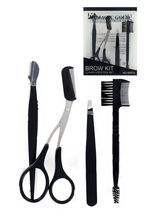 MAGIC GOLD Eyebrow Kit (4pc, Razor, Scissor, Tweezer, Brush) 
Sareya Beauty Supply store in calgary 