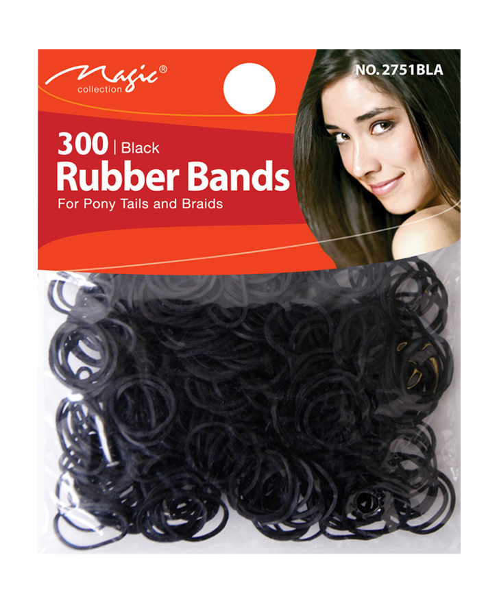 MAGIC GOLD Rubber Bands 300 pieces  Black