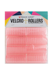 Thumbnail for Pack of pink velcro rollers with 'Magic Gold' branding on a colorful background