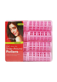 Thumbnail for Pack of pink hair rollers with a woman's face on the packaging on a white background