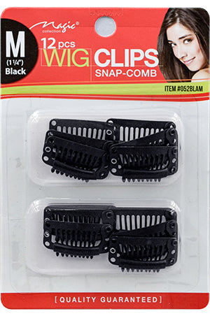 Wig Clips 12pc/pk (M)-Black