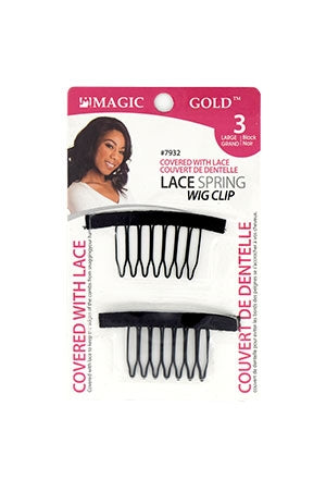 MAGIC GOLD LACE WIG CLIP 3PCS- LARGE