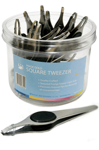 Thumbnail for Magic gold Square Tip Tweezer w/ Grip
