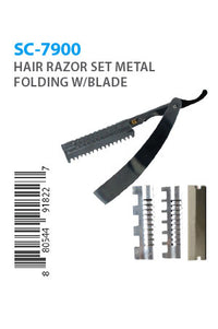 Thumbnail for DORCO HAIR RAZOR SET METAL FOLDING WITH BLADE