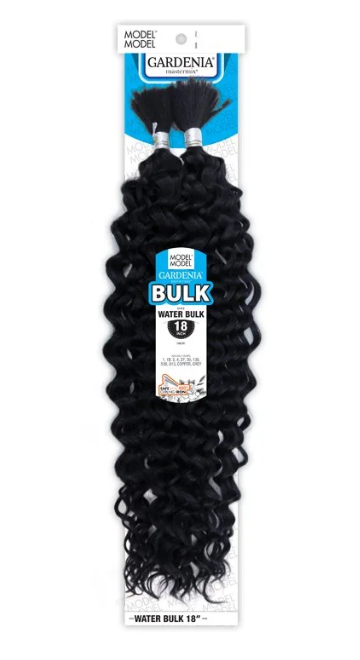 Packaged hair extensions with 'Gardenia' branding on a white background