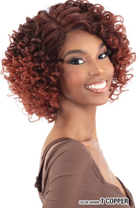 Thumbnail for Woman with styled hair on a white background