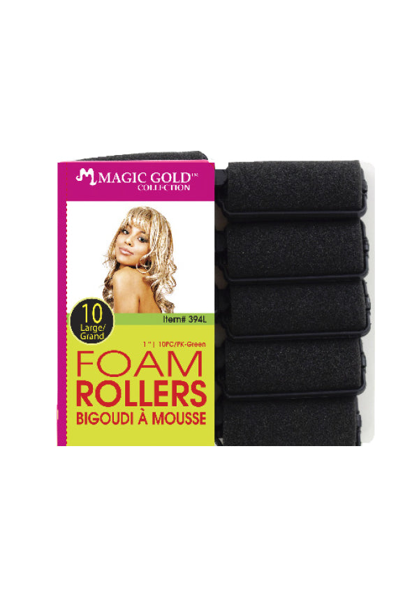 Pack of foam rollers with packaging featuring a woman's face and product details.