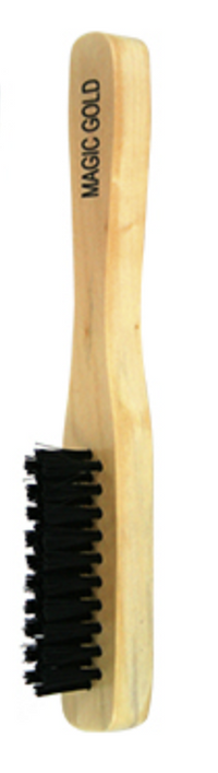 Thumbnail for Wooden brush with black bristles labeled 'Magic Gold' on a white background