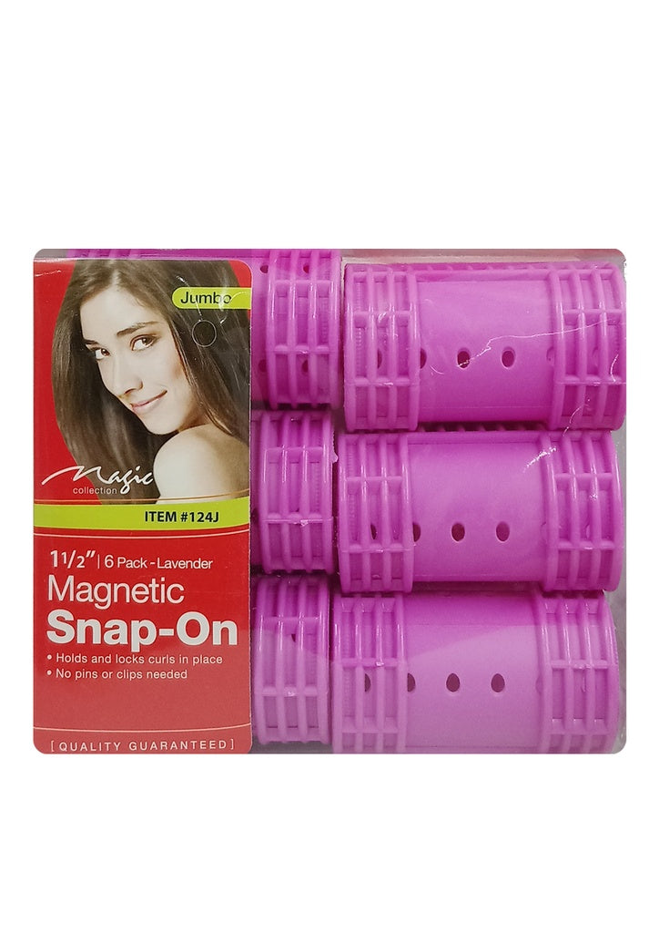 Pack of pink hair rollers with packaging featuring a woman's face and product details.