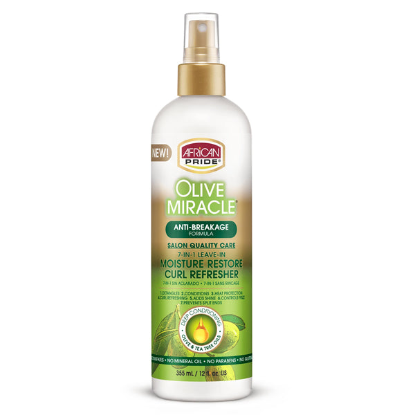 AFRICAN PRIDE Olive Miracle Moisture Restore Curl Refresher ( 12 oz)