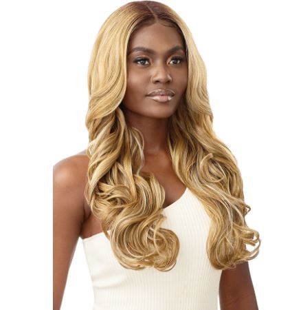 OUTRE LACE FRONT SYNTHETIC WIG- NIENNA, SIDE VIEW BLONDE