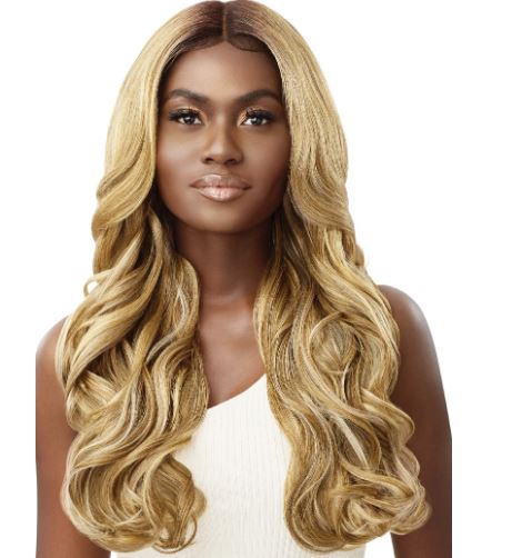 OUTRE LACE FRONT SYNTHETIC WIG- NIENNA, FRONT VIEW BLONDE