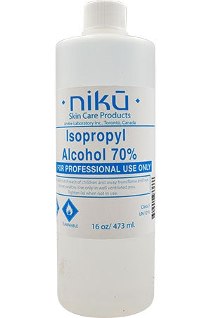 NIKU Alcohol-70% (16oz) isopropyl alcohol 70% on a white background