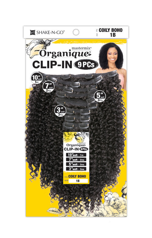 SHAKE N GO FREE TRESS ORGANIQUE COILY BOHO CLIP IN 9PCS, PACK