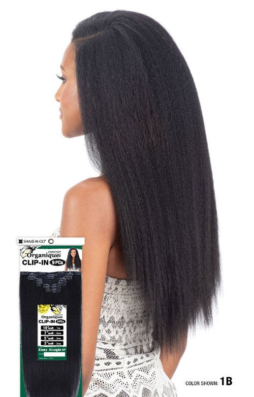 SHAKE N GO ORGANIQUE MASTER MIX  KINKY STRAIGHT CLIP-IN (9 PCS) 18 "