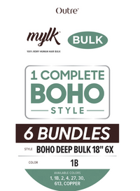 Thumbnail for OUTRE 100% Remy Human Hair  6X Mylk Boho Deep Bulk 18