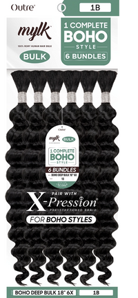 Thumbnail for Packaging of mylk hair extensions with branding and product details.