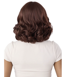 Thumbnail for Woman with long, wavy brown hair styled in a bob cut on a white background