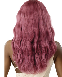 Thumbnail for Pink wig with wavy hair on a white background