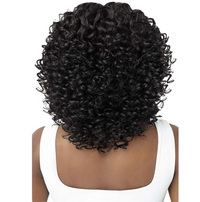 Thumbnail for Back view of a person wearing a black curly wig, showing the full volume of tight, defined curls against a plain white background.