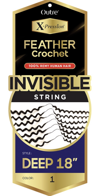 Thumbnail for Package of Outre Xpression Feather Crochet Invisible String with deep 18” design.