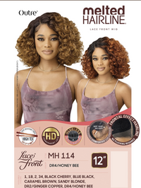 Thumbnail for Advertisement for Outre Melted Hairline lace front wig with two models wearing the wig.